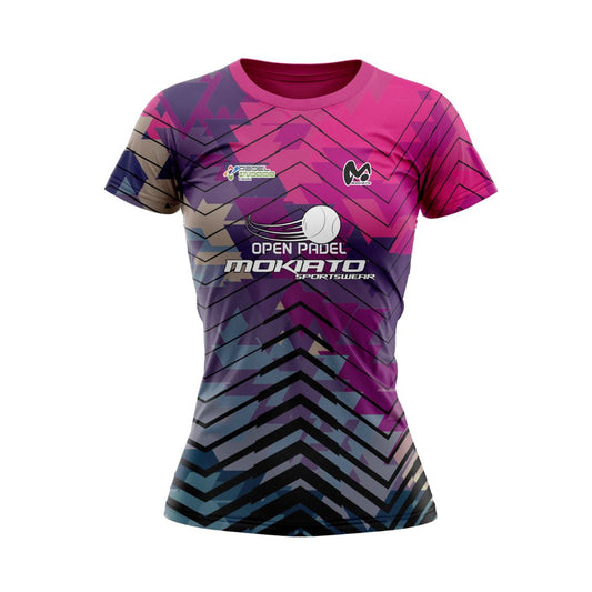 Camiseta Técnica Open Padel Mokiato Rosa - Mujer