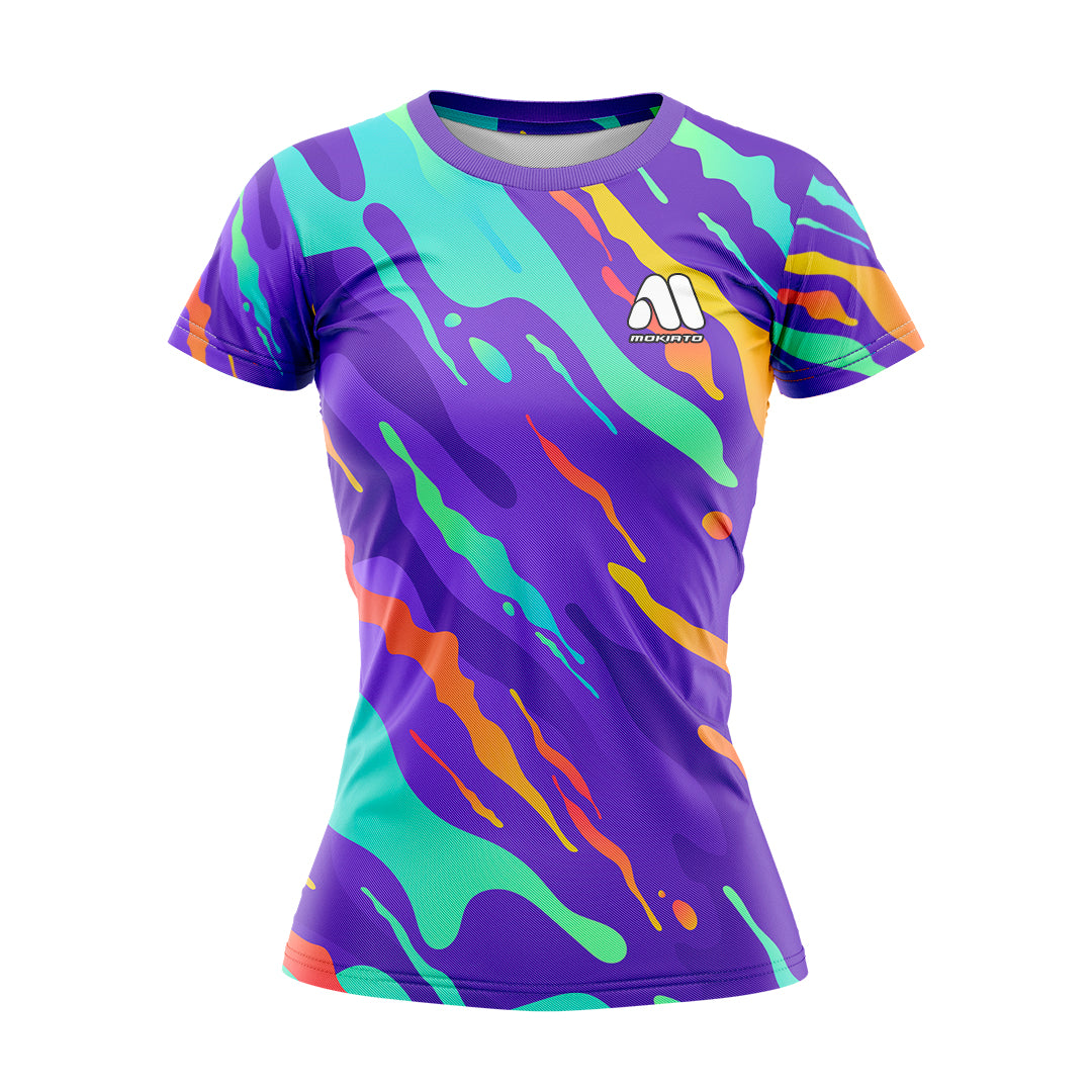 Camiseta Técnica de Deporte Purple Explosion - Mujer - MokiatoSports