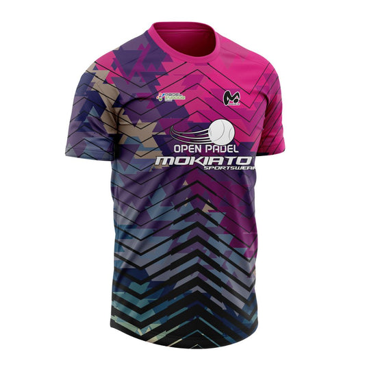 Camiseta Técnica Open Padel Mokiato Rosa - Hombre